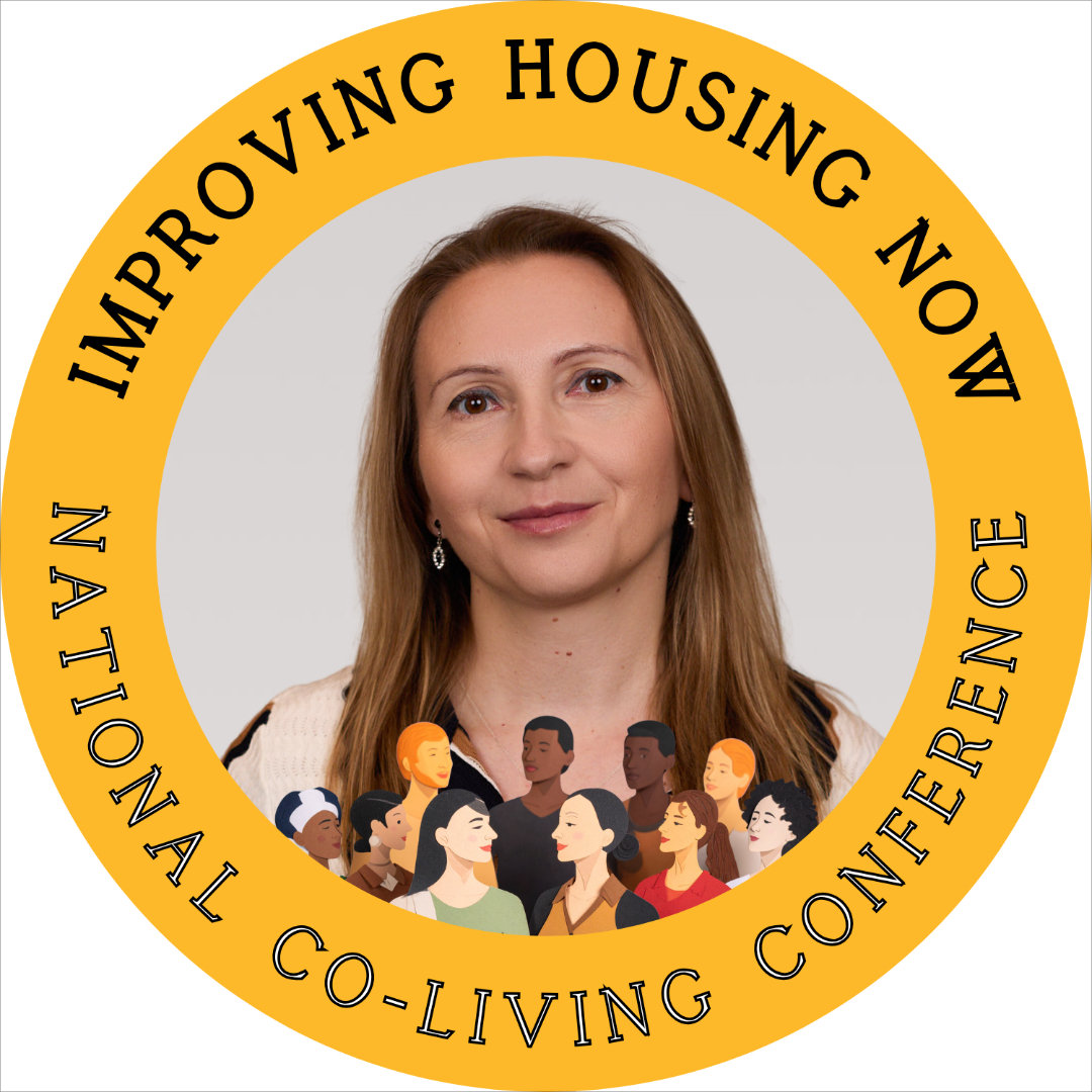 National Co-Living Conference speaker badge featuring Tanya Zorov